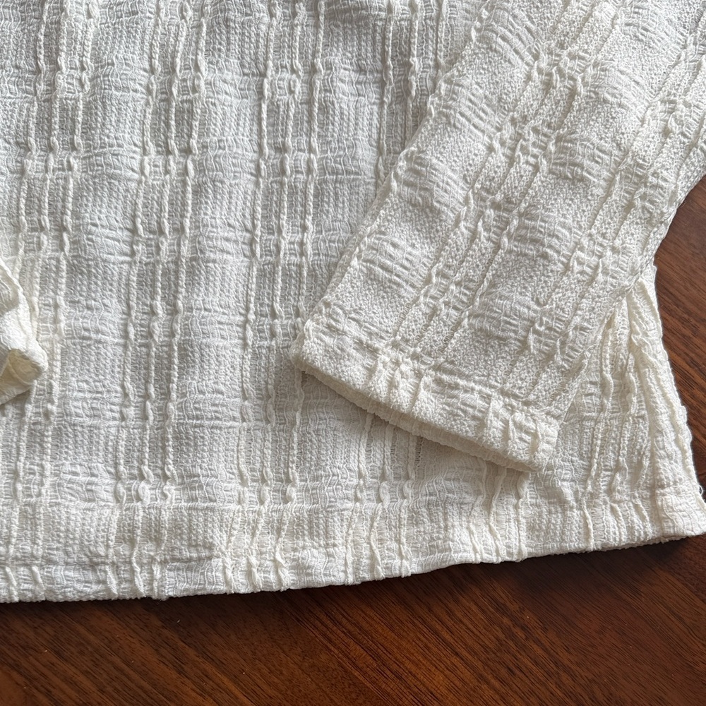 Max Studio londo - Ivory Textured Blouse - large women - Picture 4 of 7